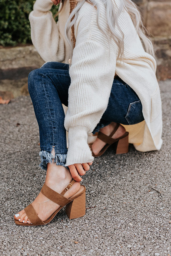 The Torri Faux Suede Heel In Brown