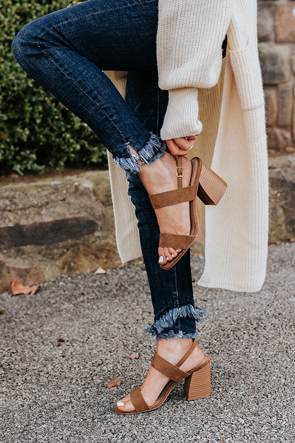 The Torri Faux Suede Heel In Brown - Image 2
