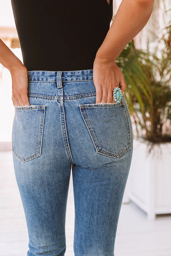 The Turner High Waist Distressed Relaxed Skinny in Medium Wash - Image 8