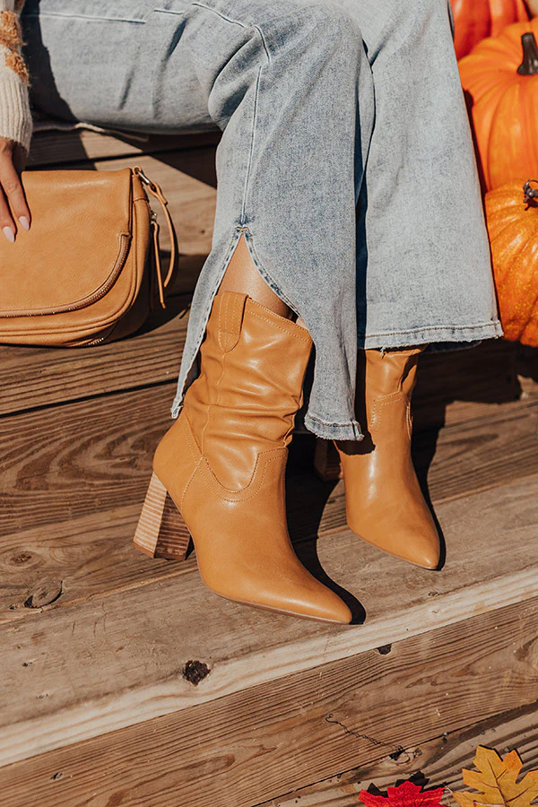 The Valley Faux Leather Bootie In Iced Mocha - Image 2
