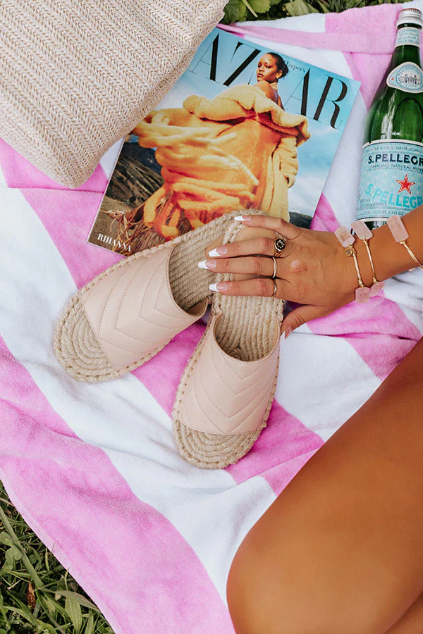 The Villa Faux Leather Sandal In Light Pink - Image 2