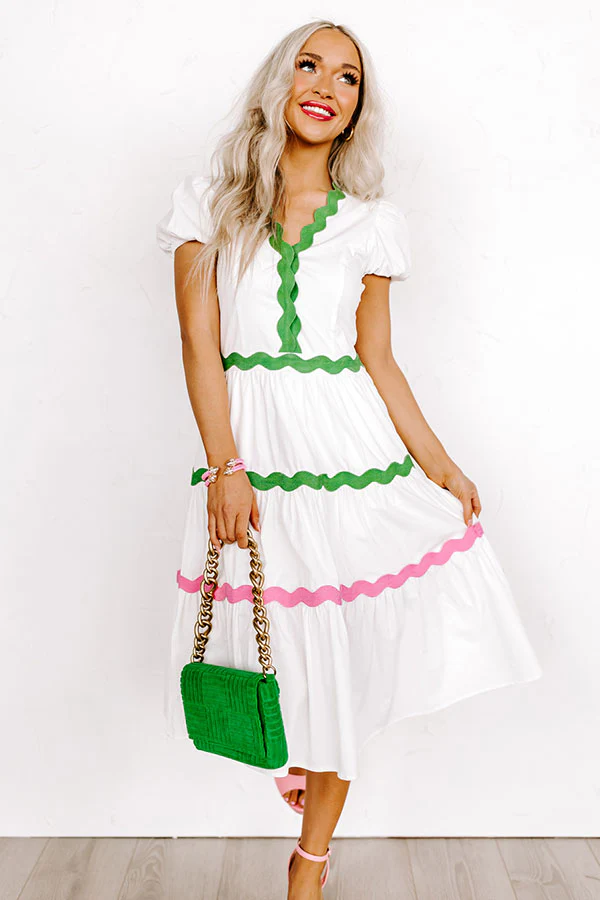 The Westerly Midi Dress In White - Image 4