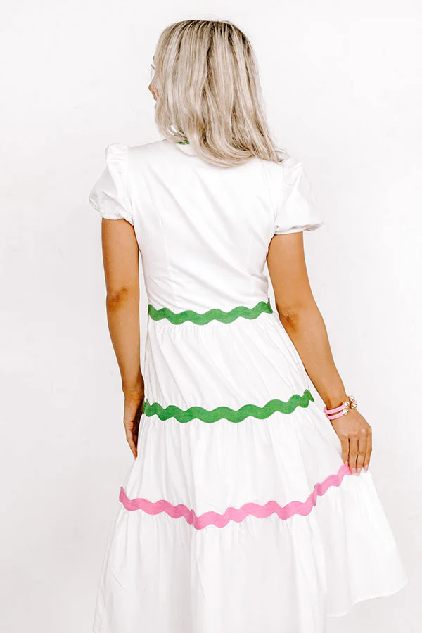 The Westerly Midi Dress In White - Image 5