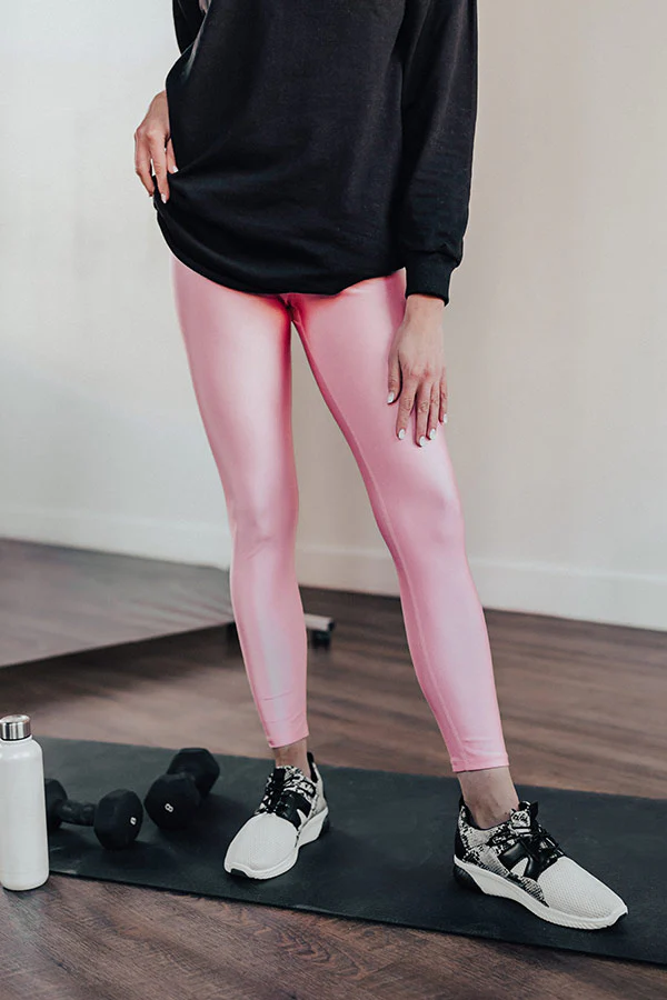 Think Happy Thoughts High Waist Legging in Pink - Image 2