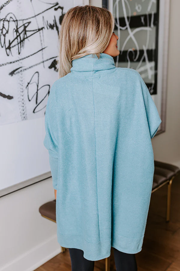 Time For Cozy Sweater in Light Teal - Image 4