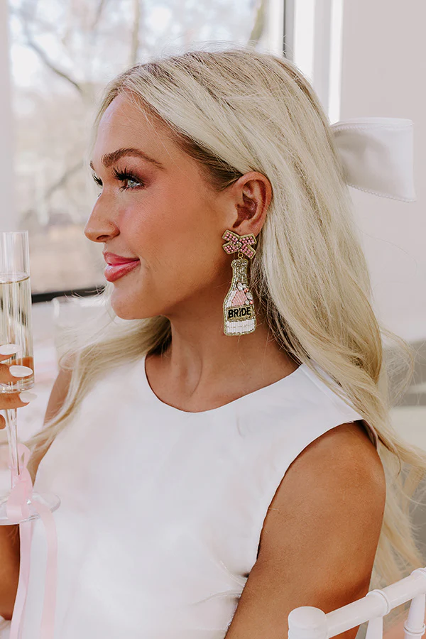 Toast To The Bride Earrings In Gold - Image 2