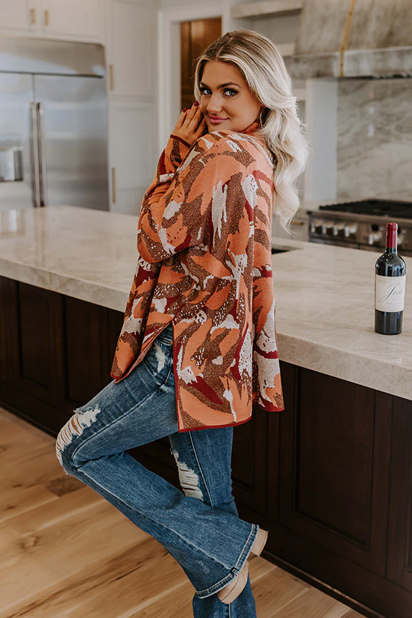 Touch Of Fall Sweater Top in Rust - Image 3