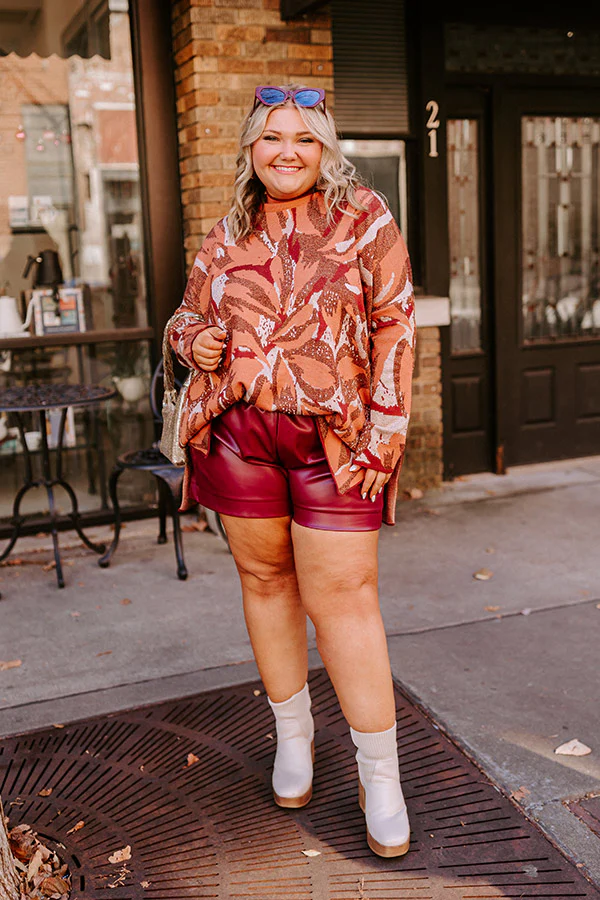 Touch Of Fall Sweater Top in Rust Curves - Image 7
