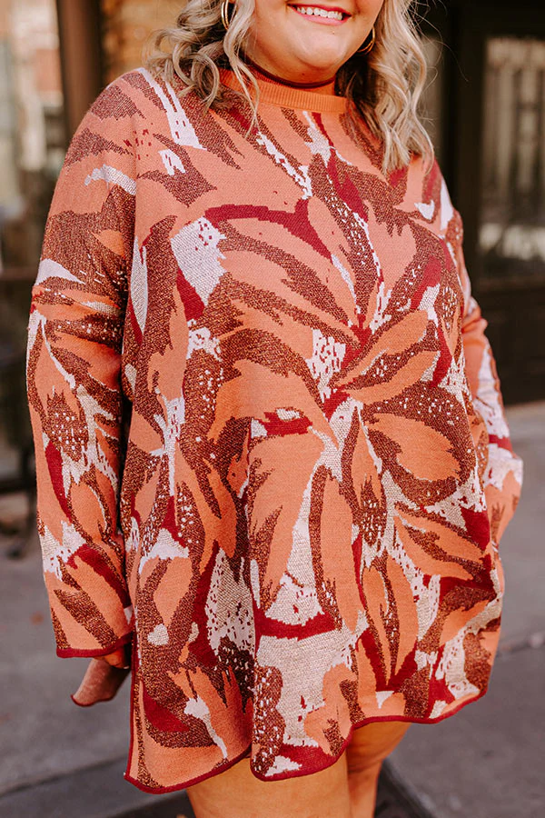 Touch Of Fall Sweater Top in Rust Curves - Image 9