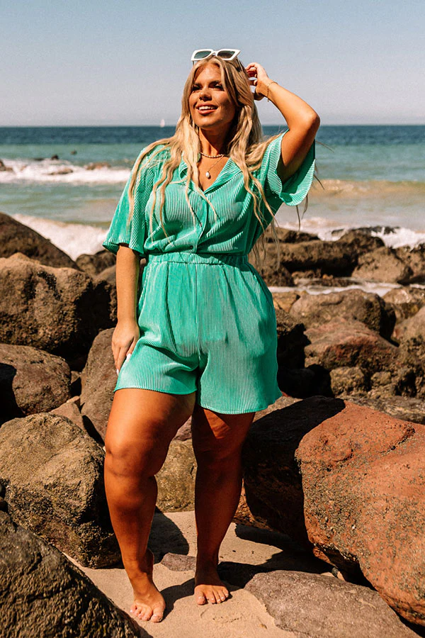 Tour The Town Pleated Shorts In Turquoise Curves - Image 5