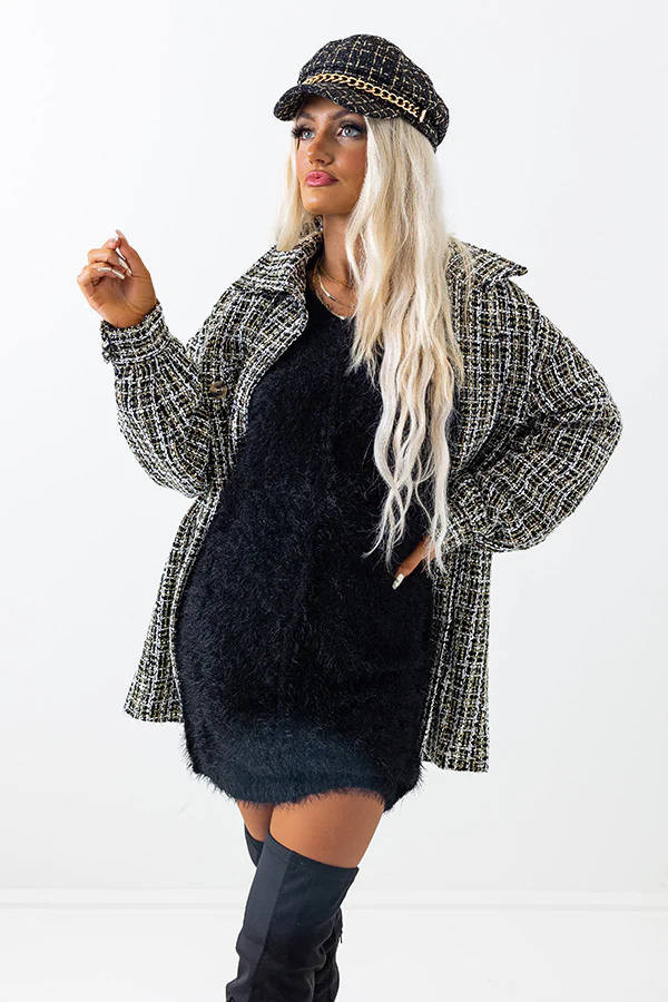 Tres Cozy Sweater Dress In Black - Image 5