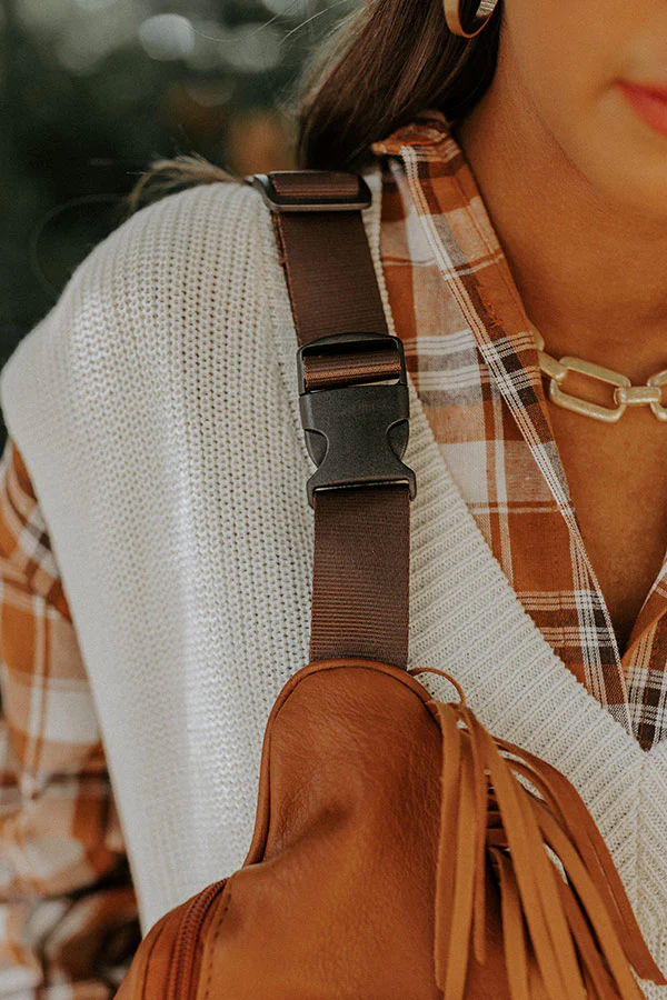 Trip Of My Life Fringe Fanny Pack In Brown - Image 4