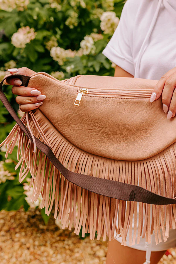 Trip Of My Life Fringe Fanny Pack In Latte - Image 3