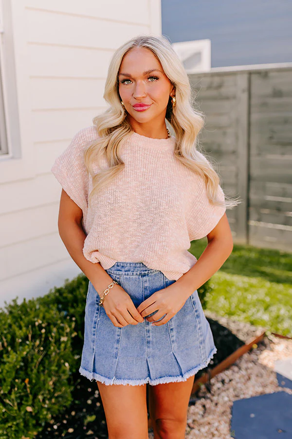 Trip To Barcelona Knit Top in Light Peach - Image 5