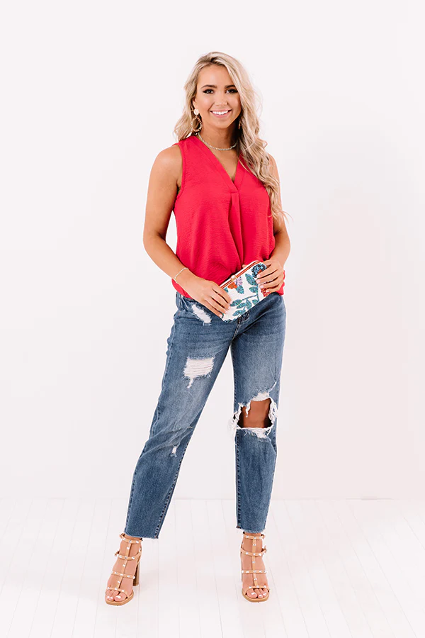 Under The Boardwalk Shift Tank In Raspberry - Image 4