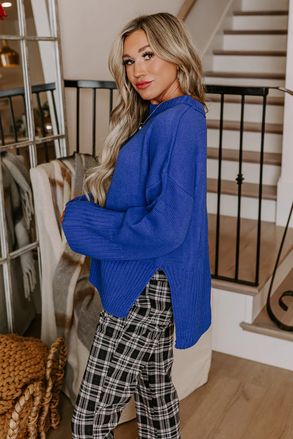 Under The Clouds Sweater In Royal Blue - Image 2