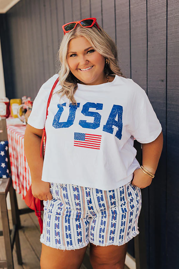 USA Pride Graphic Tee Curves - Image 4