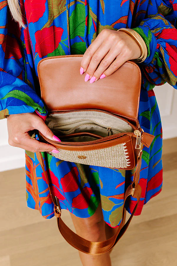 Vacay Ready Woven Crossbody in Maple - Image 3