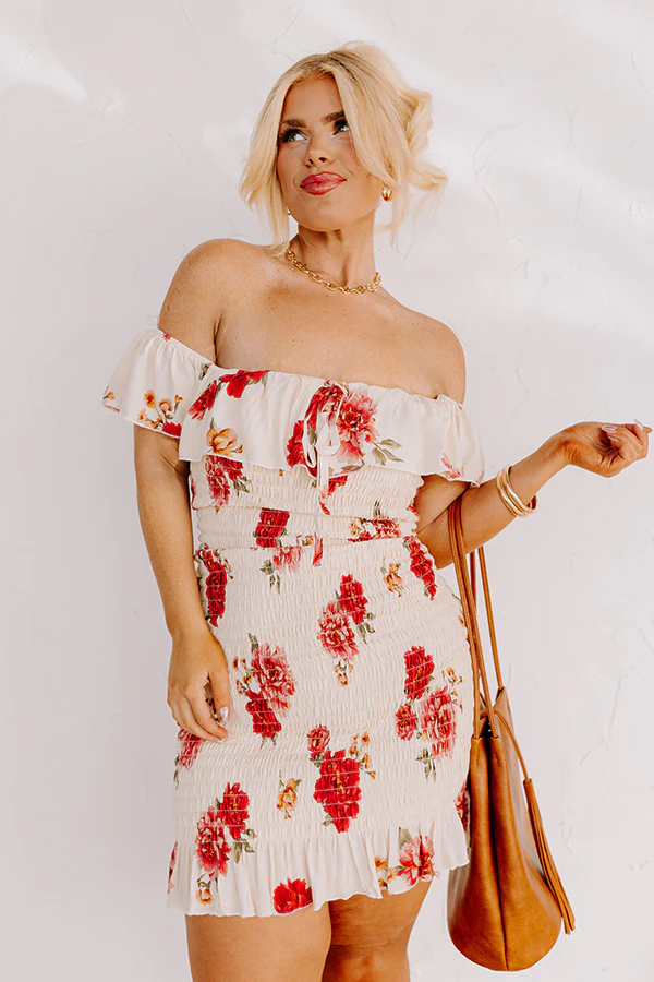 Ventura Highway Smocked Dress In Cream Curves - Image 5