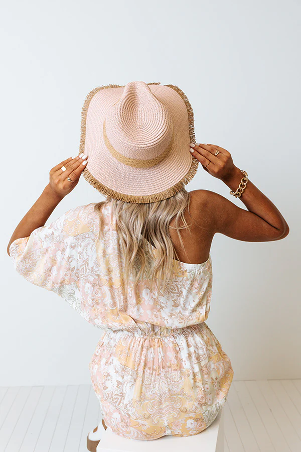 Vibe Check Woven Hat in Rose Quartz - Image 3