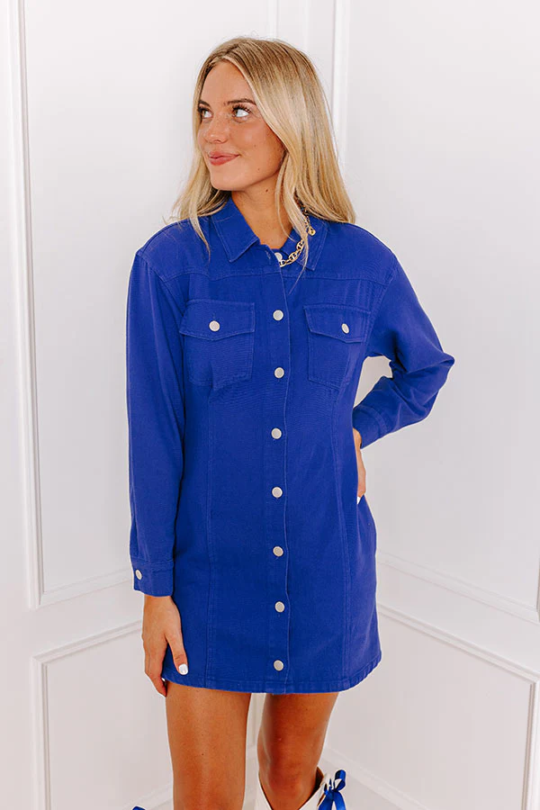 Victory Vibes Denim Mini Dress - Image 4