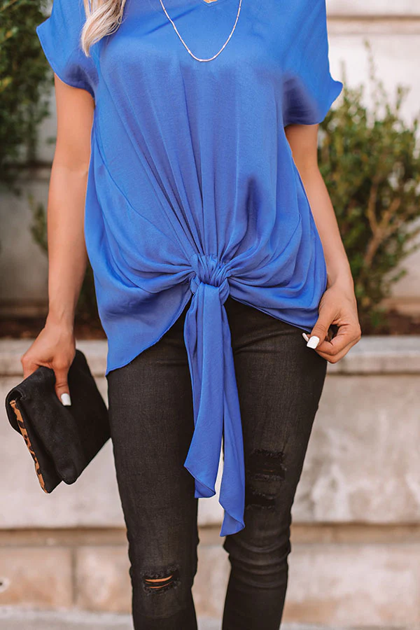 Villa Vacation Top In Royal Blue - Image 3