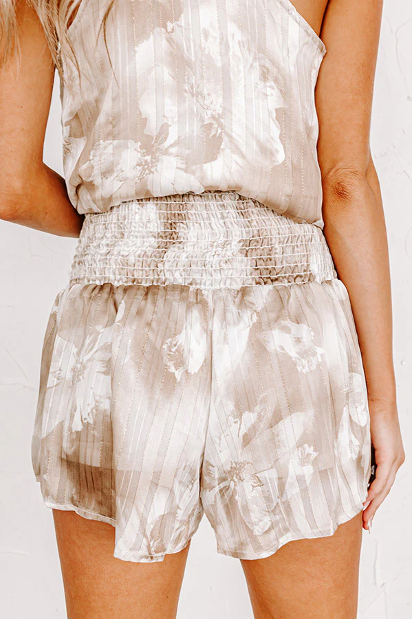 VIP Pool Party High Waist Shorts in Taupe - Image 4