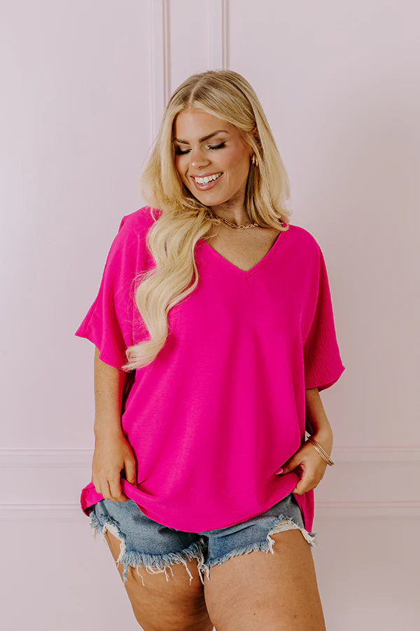 Vistas And Vino Shift Top in Hot Pink Curves - Image 2
