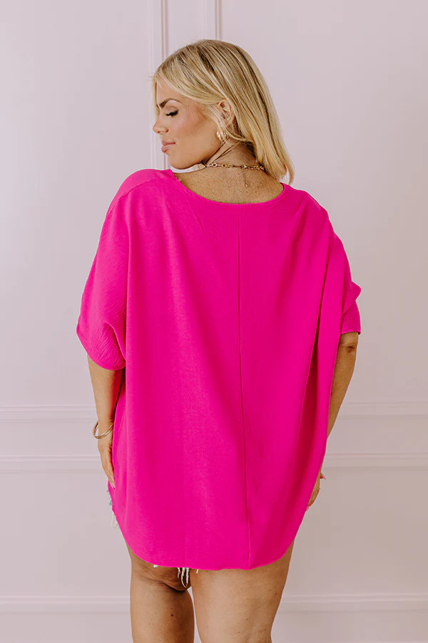 Vistas And Vino Shift Top in Hot Pink Curves - Image 4
