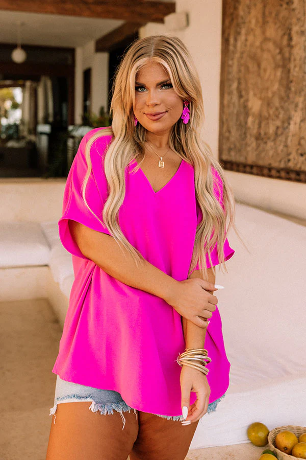 Vistas And Vino Shift Top in Hot Pink Curves - Image 7