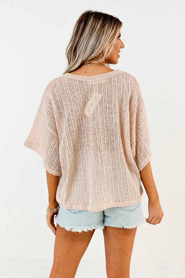 Vitamin Sea For Me Knit Top In Light Peach - Image 3