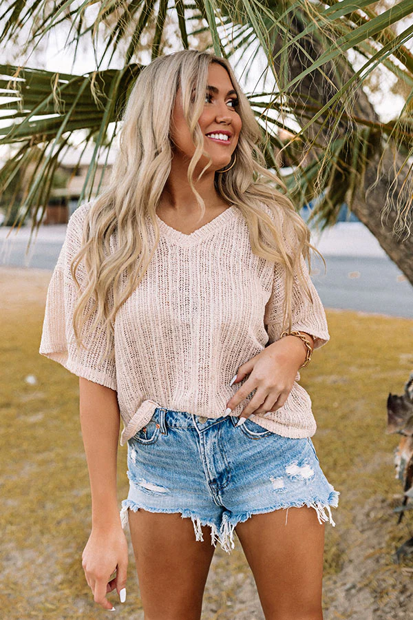 Vitamin Sea For Me Knit Top In Light Peach - Image 5
