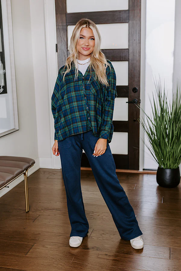 Wait List Plaid Top In Green - Image 2