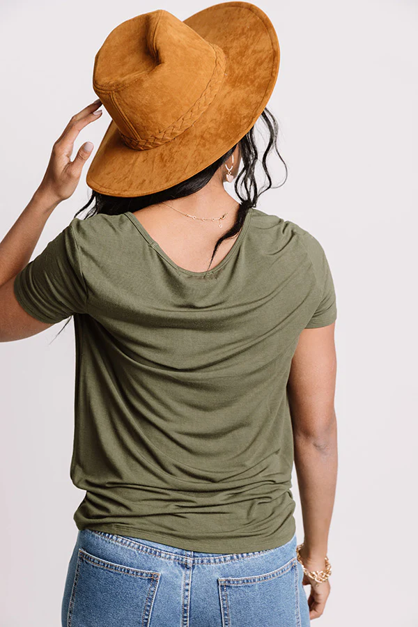 Weekend On The Town Shift Tee In Army Green - Image 4