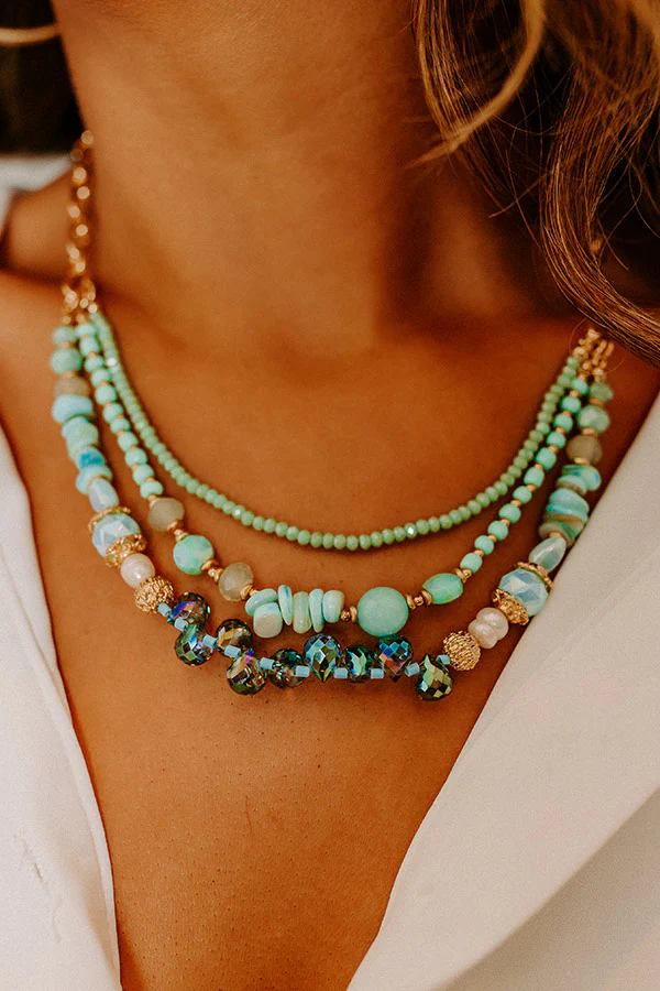 Well Loved Layered Necklace In Ocean Wave - Image 2