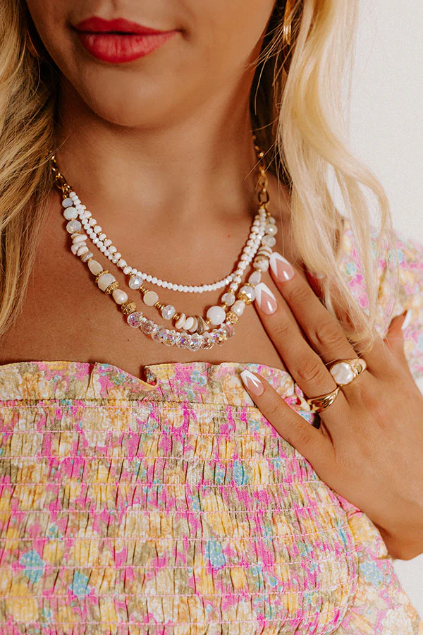 Well Loved Layered Necklace In White - Image 3