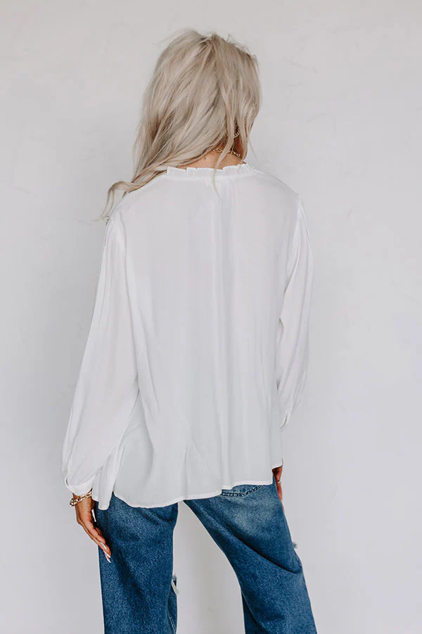 Well Mannered Smocked Top in Ivory - Image 3