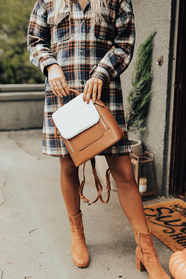 Well Played Faux Leather Backpack In Brown - Image 3