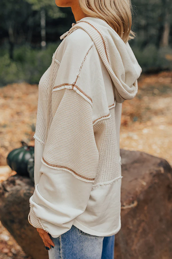 Winding Roads Knit Hoodie In Ivory - Image 5