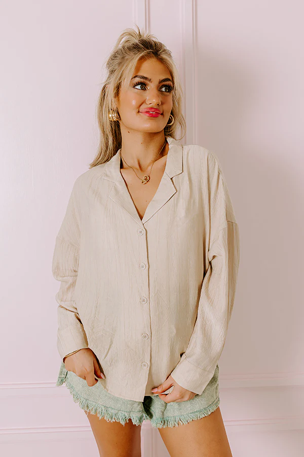 Wisteria Avenue Button Up in Beige - Image 2