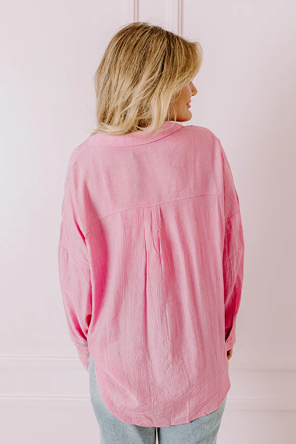 Wisteria Avenue Button Up In Pink - Image 3