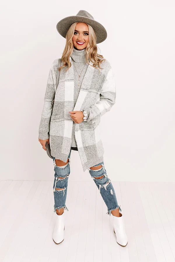 Wrapped In Cozy Buffalo Check Cardigan - Image 6