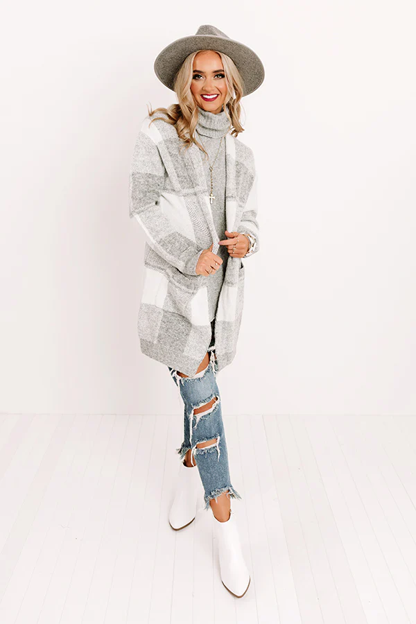Wrapped In Cozy Buffalo Check Cardigan - Image 7