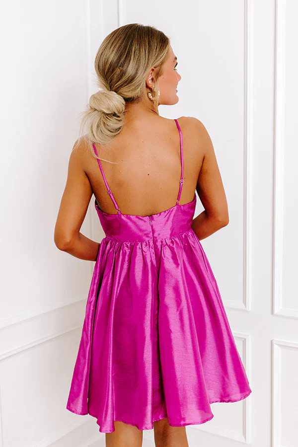 Wrapped Up In Love Babydoll Dress In Fuchsia - Image 4