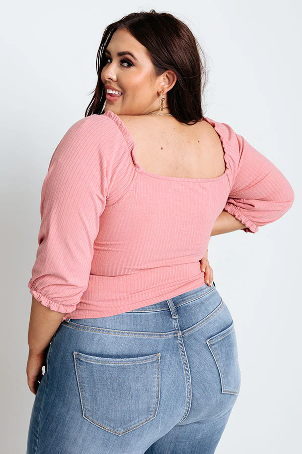 Writing Lyrics Ruched Top in Blush Curves - Image 5