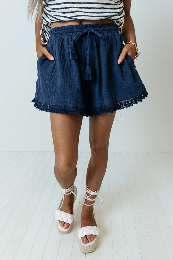 Yacht Or Not Shorts In Navy - Image 3