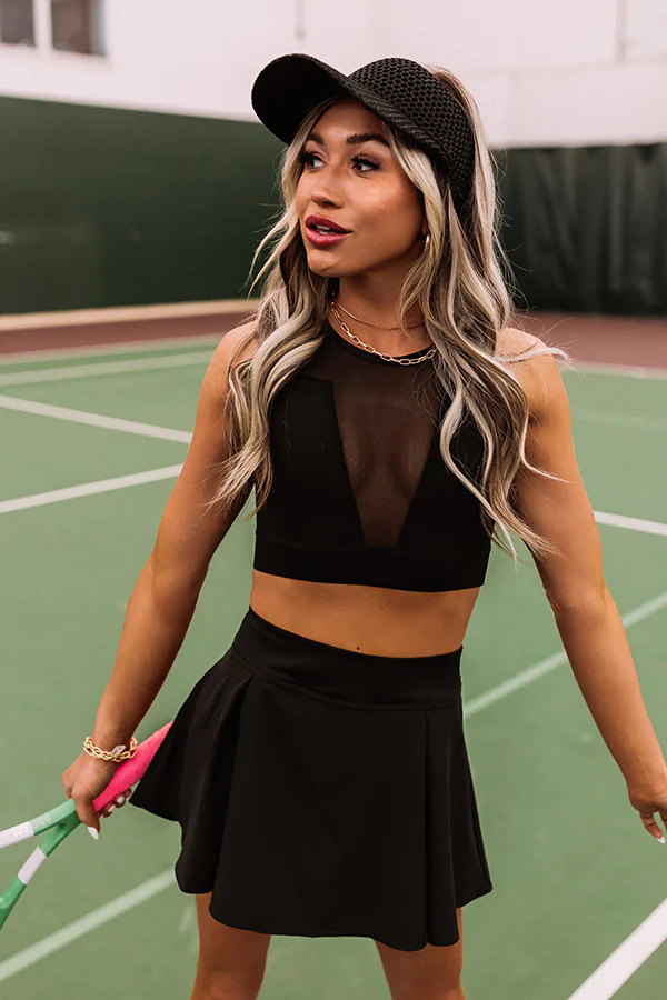 Yoga And Chill Mesh Cutout Sports Bra in Black - Image 2