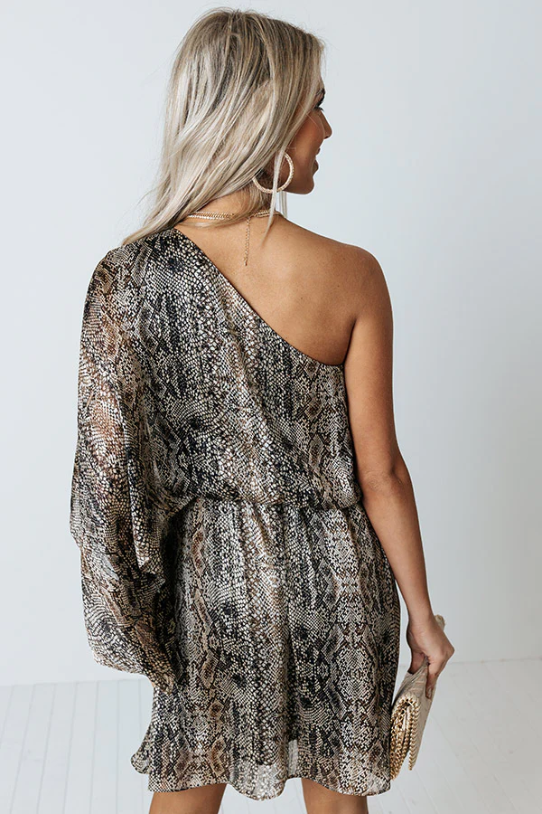You Had Me At Cocktails Snake Print Dress - Image 5